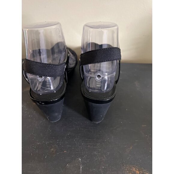Lauren Ralph Lauren Black Strappy Wedge‎ Sandals Size 8B - Picture 3 of 7